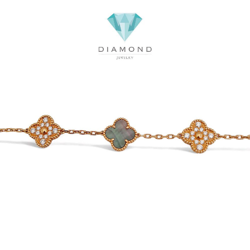 Clover Grey Pearl And Diamond 18k -Diamond Jewelry 110GBD161800AB-(3900HT)