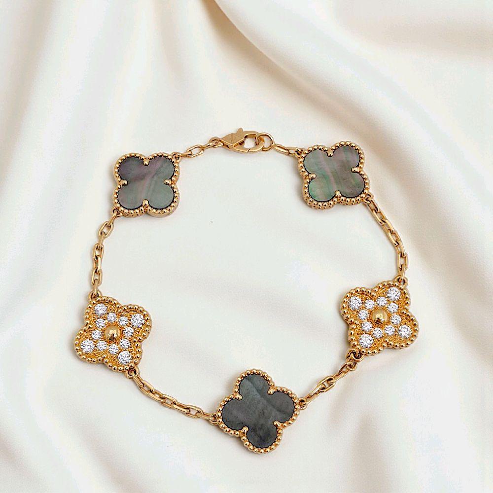 Clover Grey Pearl And Diamond 18k -Diamond Jewelry 110GBD161800AB-(3900HT)