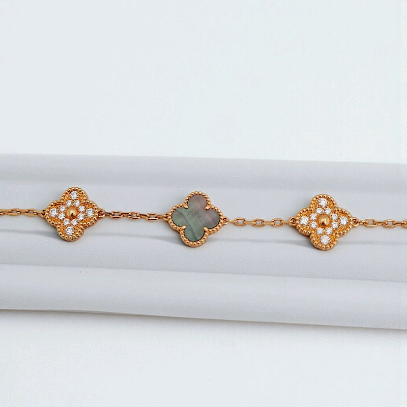 Clover Grey Pearl And Diamond 18k -Diamond Jewelry 110GBD161800AB-(3900HT)