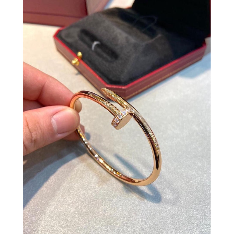 Gelang Nail Emas Berlian Paku Medium 18k /Nail Diamond Bracelet Bangle 18k-Diamond Jewelry-HT-458GBD18750LS