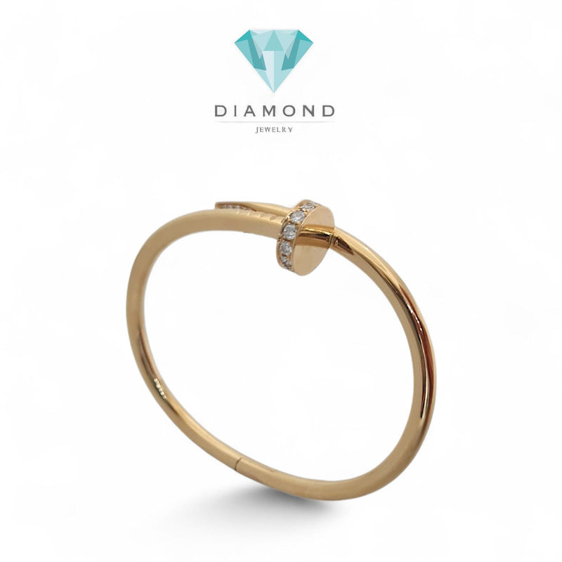Gelang Nail Emas Berlian Paku Medium 18k /Nail Diamond Bracelet Bangle 18k-Diamond Jewelry-HT-458GBD18750LS