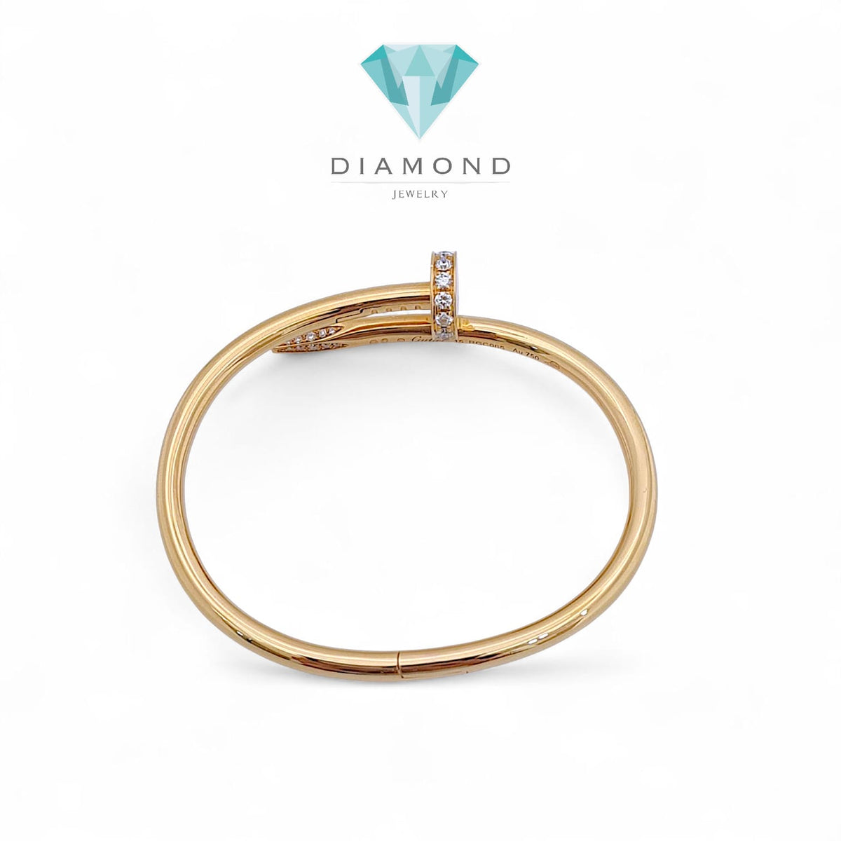 Gelang Nail Emas Berlian Paku Medium 18k /Nail Diamond Bracelet Bangle 18k-Diamond Jewelry-HT-458GBD18750LS