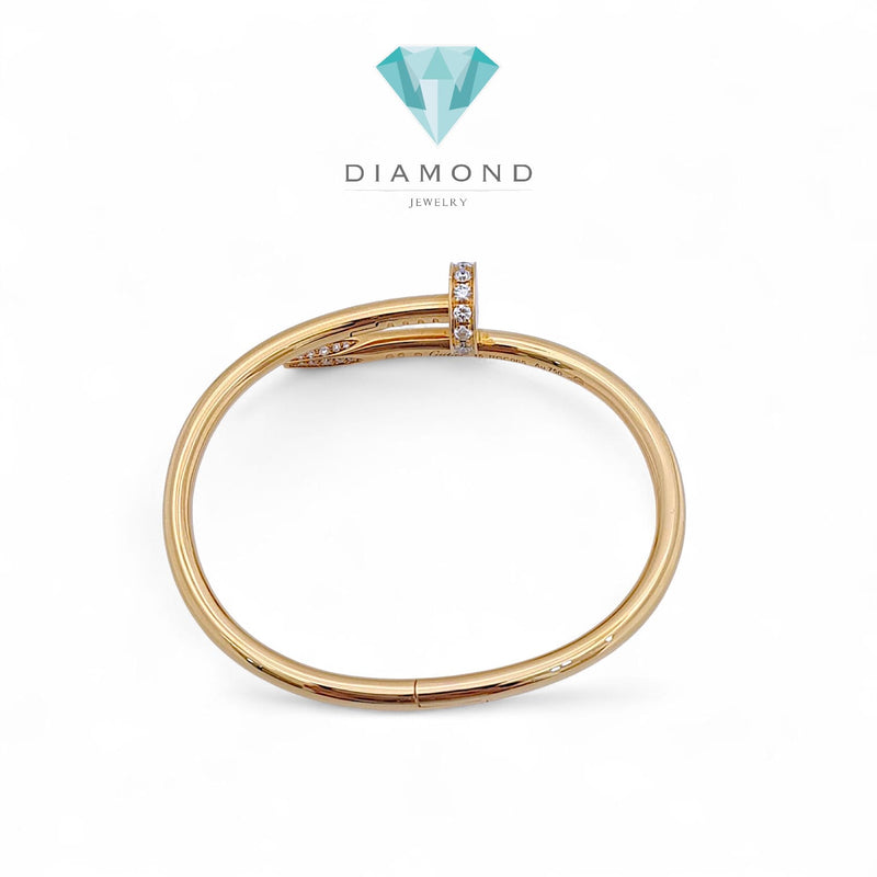 Gelang Nail Emas Berlian Paku Medium 18k /Nail Diamond Bracelet Bangle 18k-Diamond Jewelry-HT-458GBD18750LS