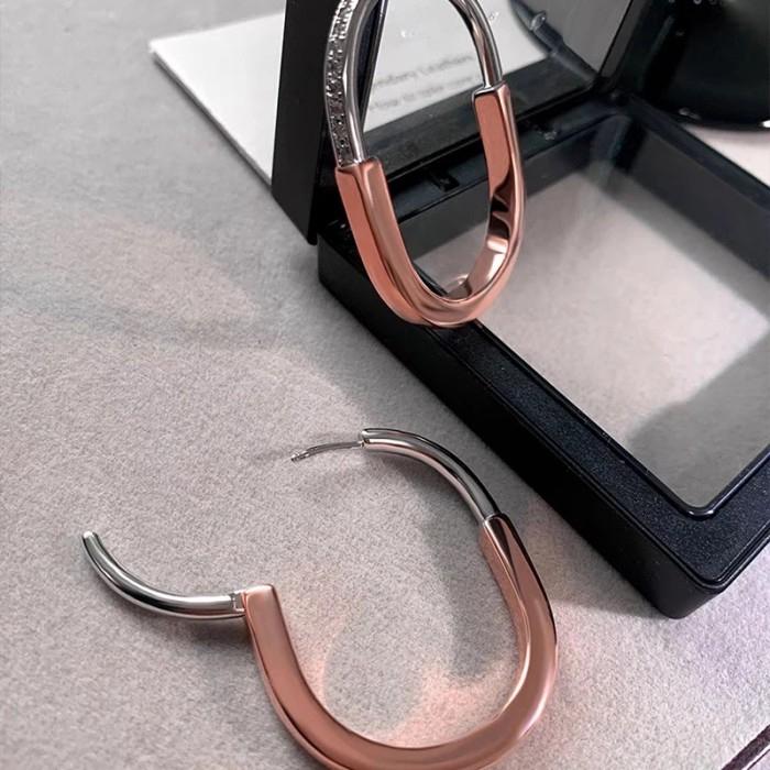 Earring Key Lock 18k Diamond Duo Color-Diamond Jewelry-371ABD12000RY-HT