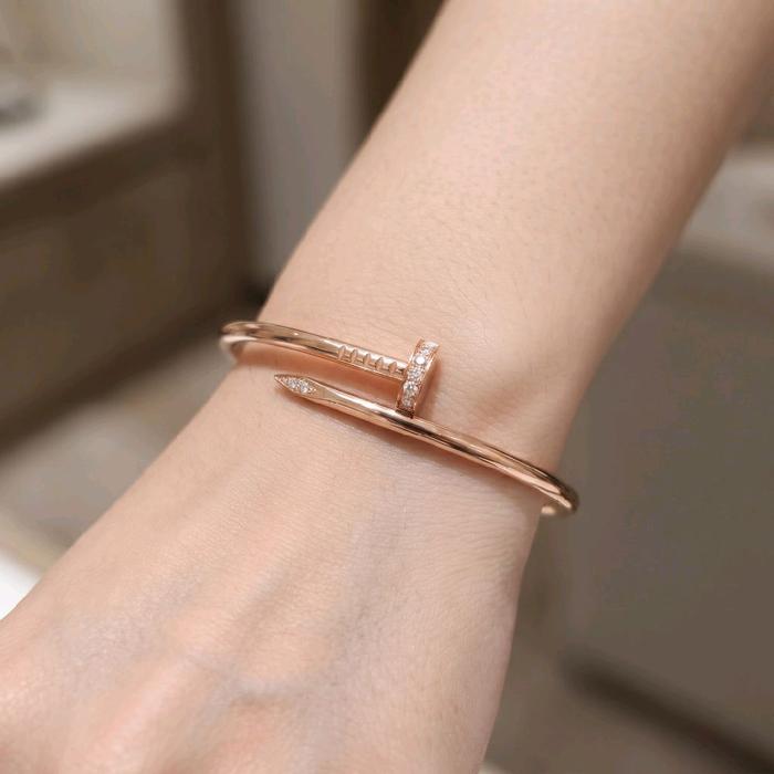 Nail Bangle Rose Gold 17K / Gelang Paku Rose Gold 17K / Diamond Jewelry / 502GMS904LS