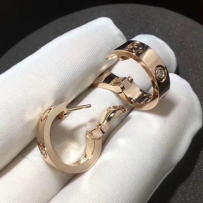 Love Diamond Earring Klip 18K Rose Gold Diamond Jewelry-1ABD13LSNEWLOVE-HT