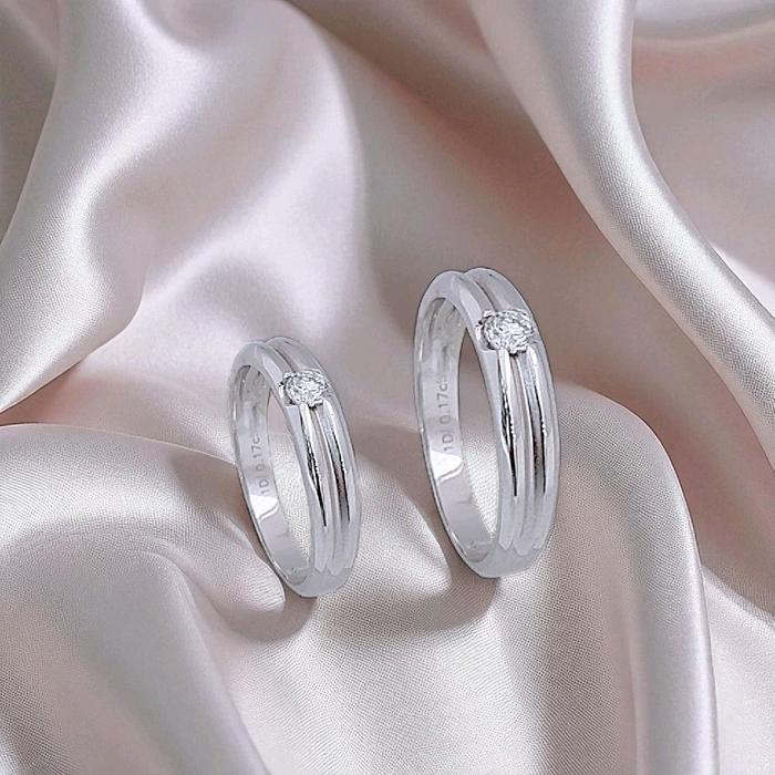 Wedding Ring Solitaire 18K / Cincin Nikah Solitaire 18K / Diamond Jewelry 61CBNKH394WPLS - 62CBNKH4997WPLS-HT
