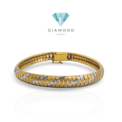Gelang Emas Kombinasi Italy Stripe 23K-Diamond Jewelry