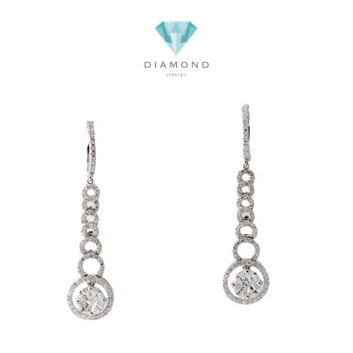 Earring spiral esperansa diamond 18k white gold-Diamond Jewelry