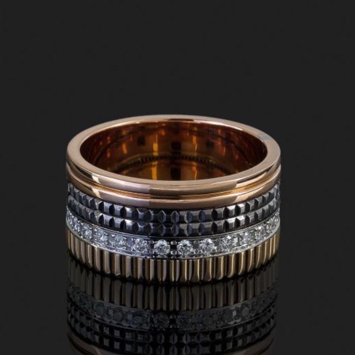 Quatro Diamond Ring 18K Quadran bouch ceramic white gold diamond ring Diamond Jewelry