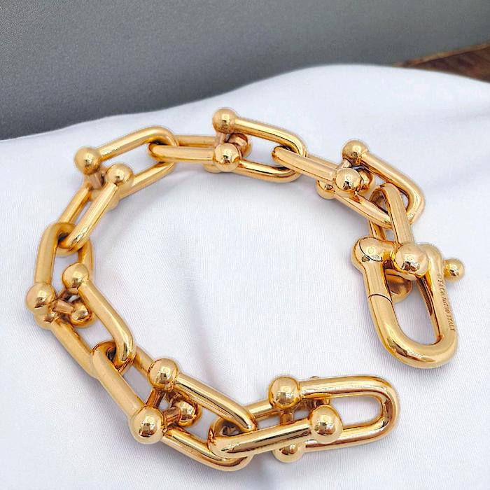 Large Hardware  GOLD BRACELET 18K / Diamond Jewelry 401GBD6026RY/ GELANG EMAS  MAS HARDWARE LARGE TIF-HT
