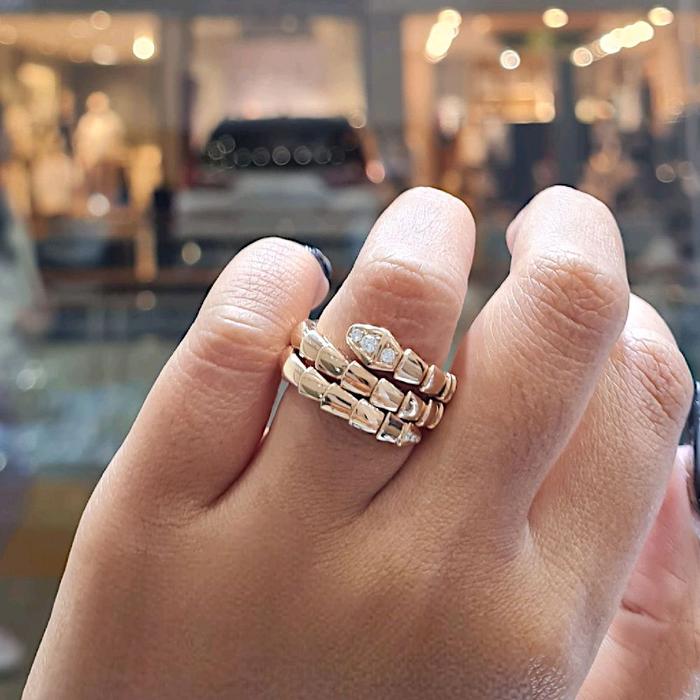Ulo Serpenti two row Diamond Ring 18K / Diamond Jewelry 8CBD16400RB