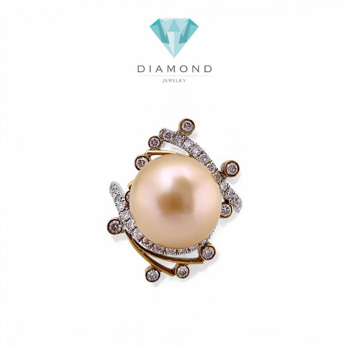 Pearl Diamond Ring 18K / Diamond Jewelry