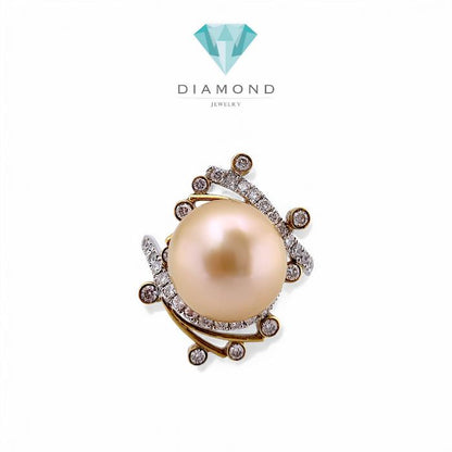 Pearl Diamond Ring 18K / Diamond Jewelry