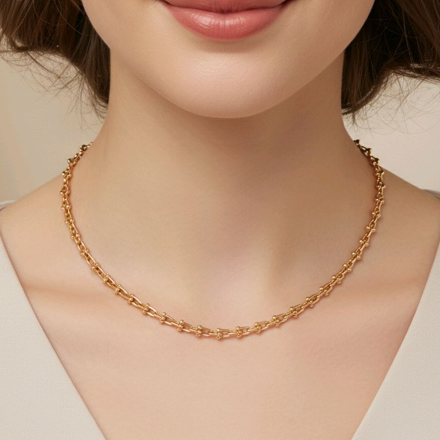 Hardware Small Necklace 18K / Kalung Rantai Kecil 18K / Diamond Jewelry 414KBD2298RY-HT