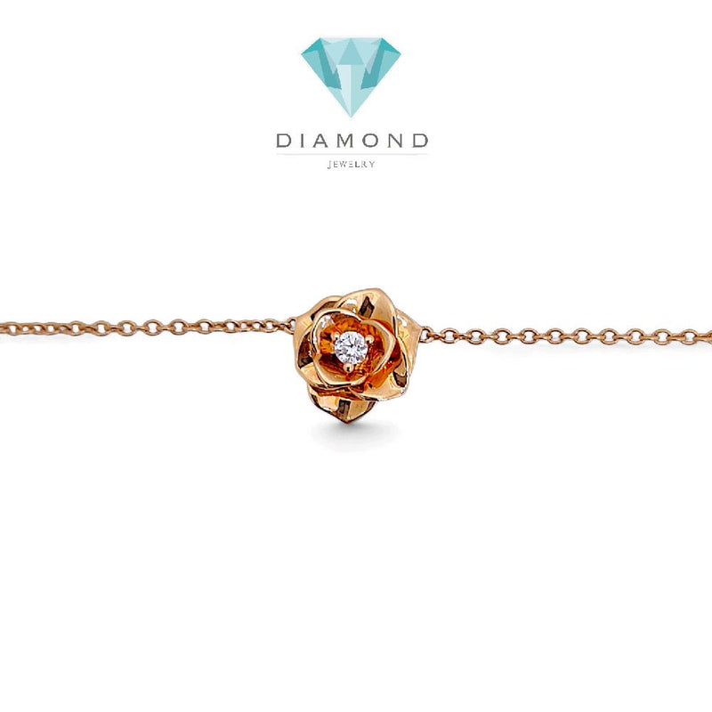 Rose Diamond Necklace 18K / Kalung Berlian Mawar 18K / Diamond Jewelry 116KBD56100AB-HT