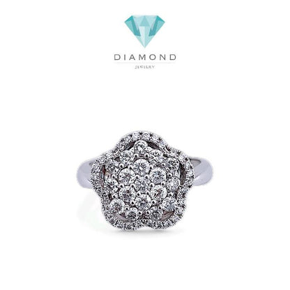 Flower Diamond Ring 18K / Diamond Jewelry