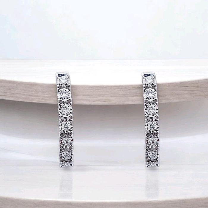 Hoop Listring Diamond Earring 18K / Diamond Jewelry
