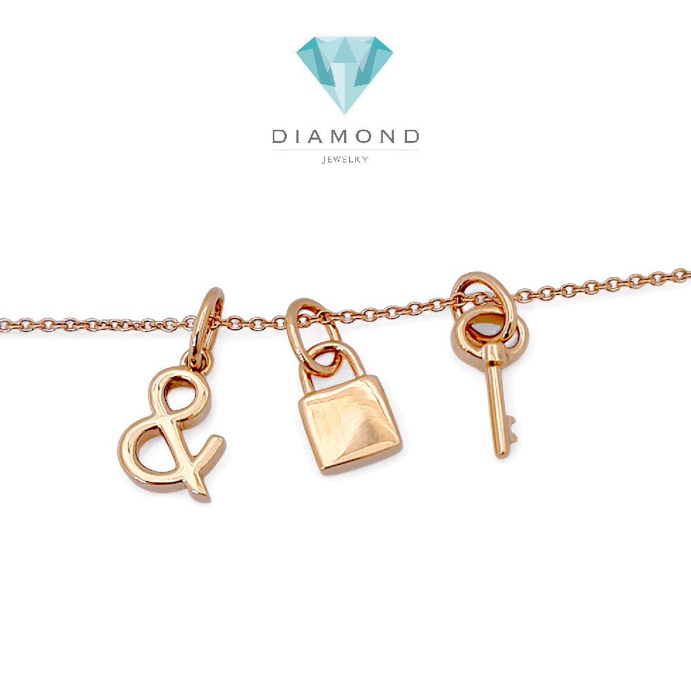 Lock And Key Necklace 18K / Kalung Gembok dan Kunci 18K / Diamond Jewelry 416KBD698RY