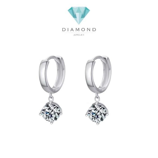 Diamond solitaire Clara Earring /Anting klep Berlian Satu Mata 18K Diamond Jewelry