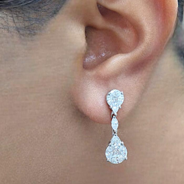 Tear Drop Diamond Earring 18K / Diamond Jewelry