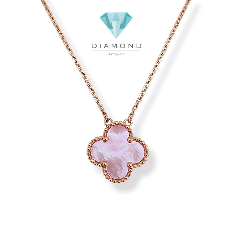Pink Clover Vintage Necklace 18K / Kalung Pink Clover Vintage 18K / Diamond Jewelry - 145KBD62000AB
