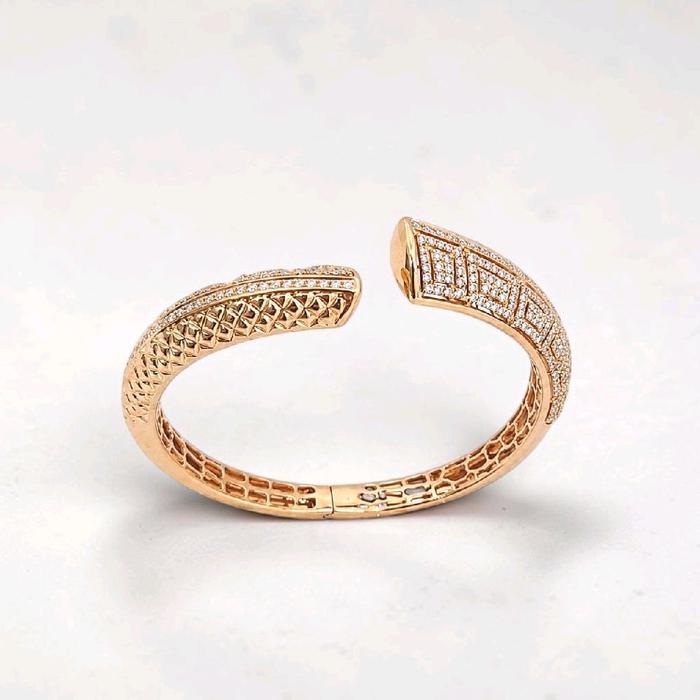 Luxe Geometric Diamond Bangle 18K / Gelang Berlian Geometris Mewah 18K / Diamond Jewelry / DB0052711