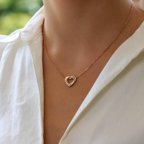 Heart Tricolor 18K Gold Necklace Trinity-Diamond Jewelry-14KMSSM449RY-HT