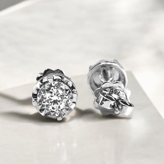 Diamond Solitaire illusion flower earring -Anting berlian utuh solitaire- anting berlian asli 18k-Diamond Jewelry