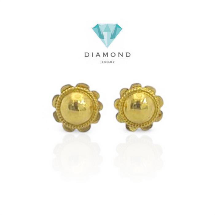 Anting Mas Tusuk Model Bunga Matahari 23K-Diamond Jewelry