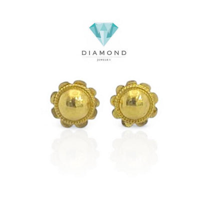 Anting Mas Tusuk Model Bunga Matahari 23K-Diamond Jewelry