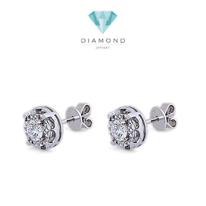 Diamond Solitaire Earring 18K / Diamond Jewelry