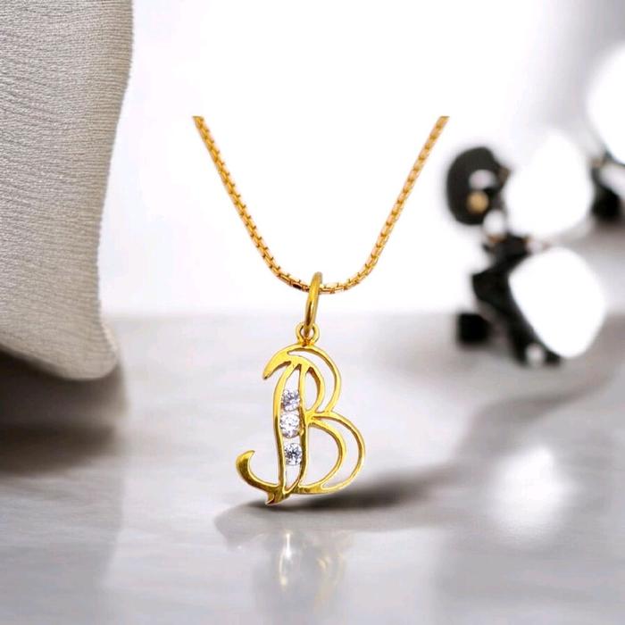 Gold Letter B Pendant 23K / Liontin Emas Huruf B 23K / Diamond Jewelry / 294LMSWP1