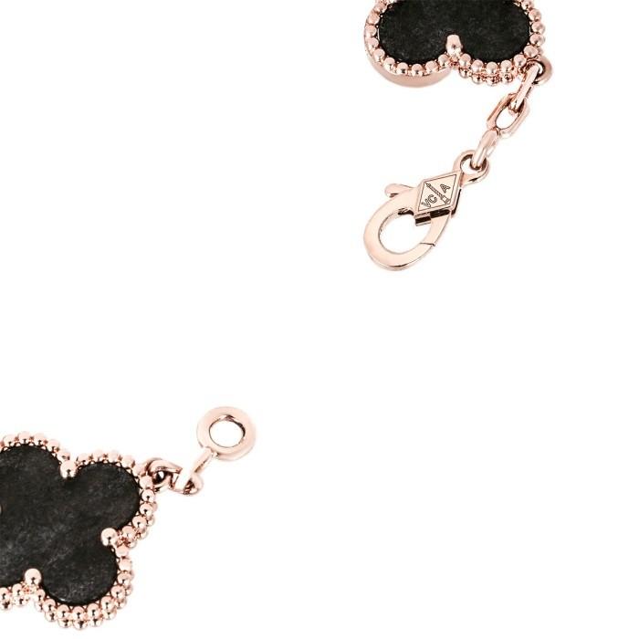 Clover vintage bracelet grey obsidian vc 18k-Diamond Jewelry