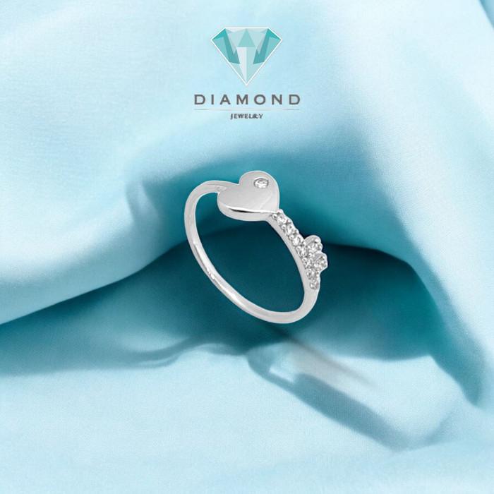 Cincin Mas Putih Model Heart Key 18K-Diamond Jewelry