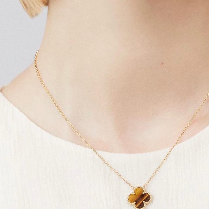 Clover Vintage Alhambra Tiger Eye Pendant 18k Gold-Diamond Jewelry-362KBD487RY-HT