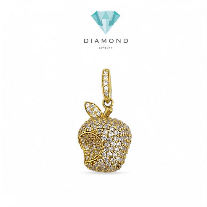 Liontin Mas Sirkon Model Apel 18K-Diamond Jewelry