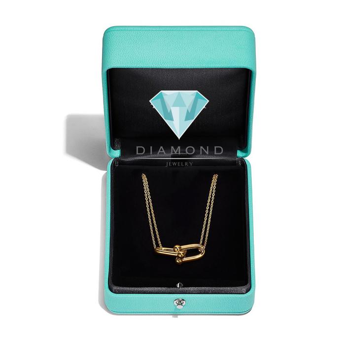 Hardware Tif Pendant Necklace 18K Rose Gold Diamond Jewelry