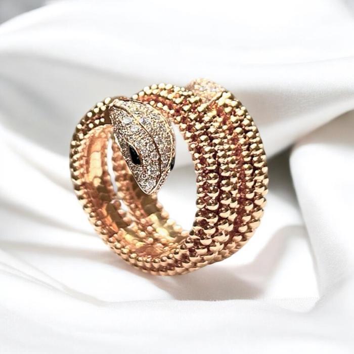 Ulo Snake Serpenti Ring 18K / Cincin Emas Serpenti / Diamond Jewelry-388CBDDM12522LS-HT