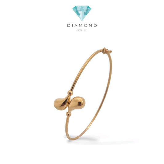 Tear Drop Bangle Gold Bracelet 16K / Gelang Emas Tear Drop 16K / Diamond Jewelry / 481GMS329LS
