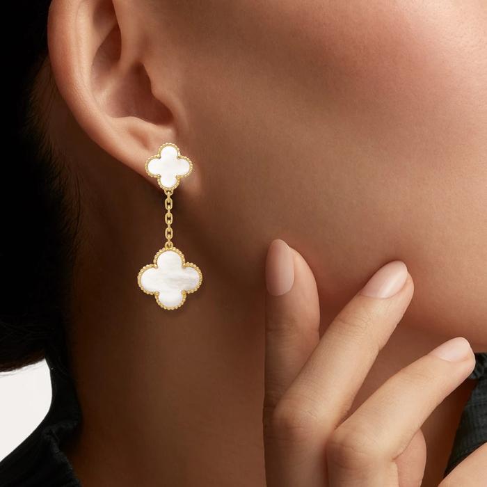 MOP Magic Alhambra Earrings / Diamond Jewelry