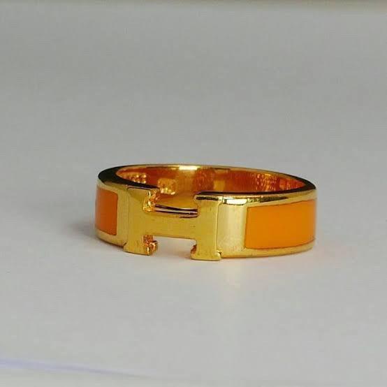 Lacquered H pop ring 18k gold-Diamond Jewelry