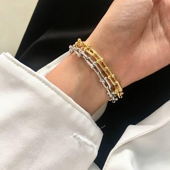 Gelang hardware chain emas T chain 700/750 rose gold/ Hardware chain braclet- Diamond Jewelry