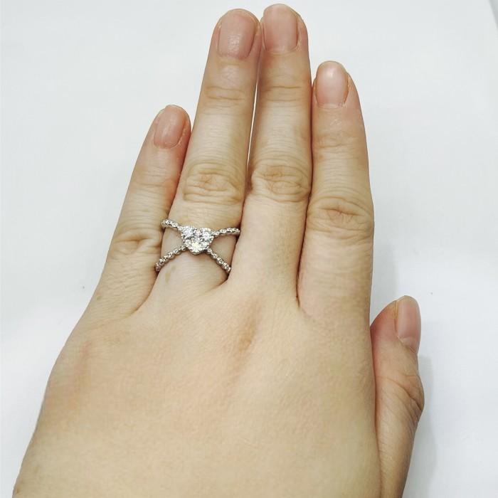 Heart Cross Diamond Ring 18K gold-Diamond Jewelry