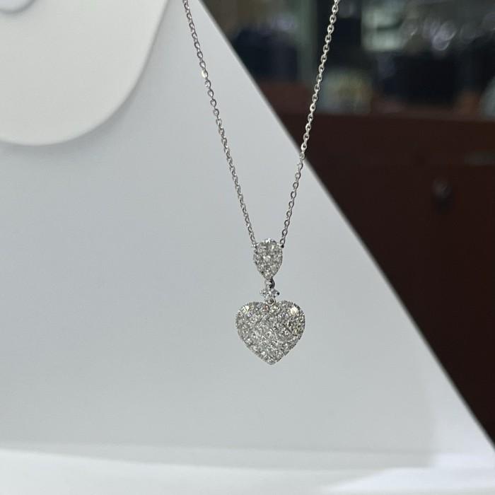 Heart pear Pave Diamond Pendant 18K gold-Diamond Jewelry