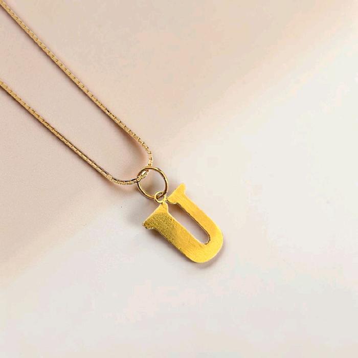 Gold Pendants Letter U 23K / Liontin Emas Huruf U 23K / Diamond Jewelry / 297LMSWP1
