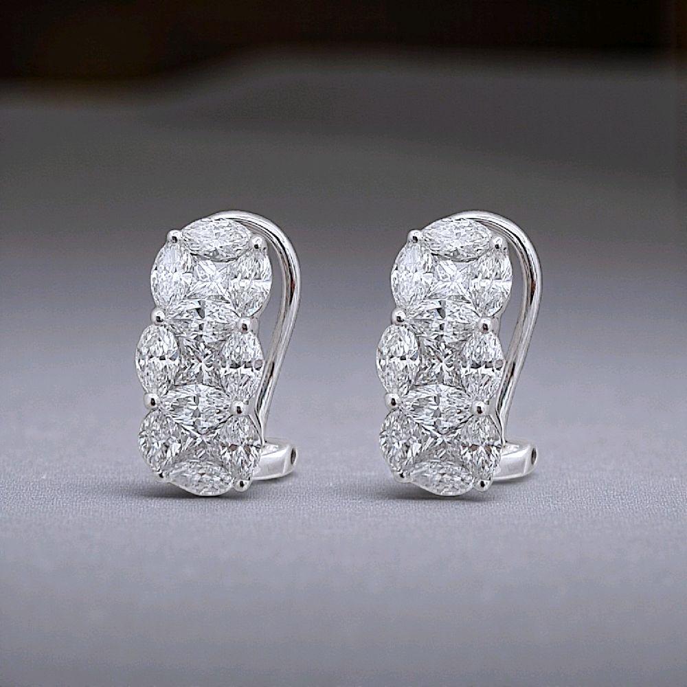 Tri Marquise Diamond Earring 18K / Anting Berlian Tiga Marqis 18K / Diamond Jewelry 394AB17084PRLS -HT