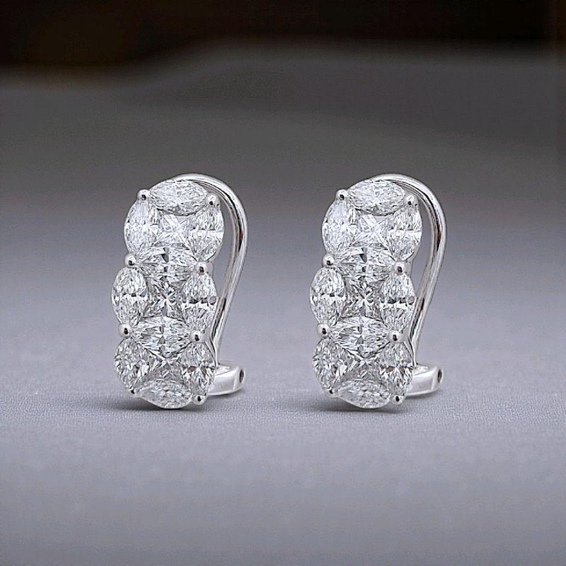 Tri Marquise Diamond Earring 18K / Anting Berlian Tiga Marqis 18K / Diamond Jewelry 394AB17084PRLS -HT