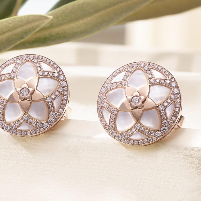Flowers Diamond MOP Earrings / Diamond jewelry-75ABD116000AB-HT