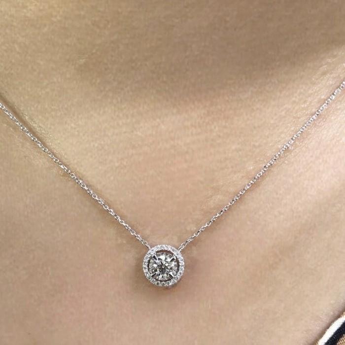 Diamond solitaire illusion 1 crt 18k-Diamond Jewelry